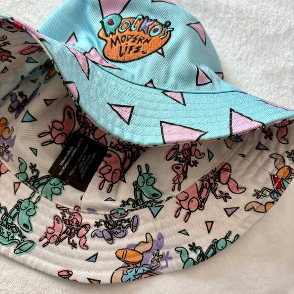 90's Retro Rockos Modern Life Unisex Reversible Bucket Hat Nickelodeon - Picture 6 of 6